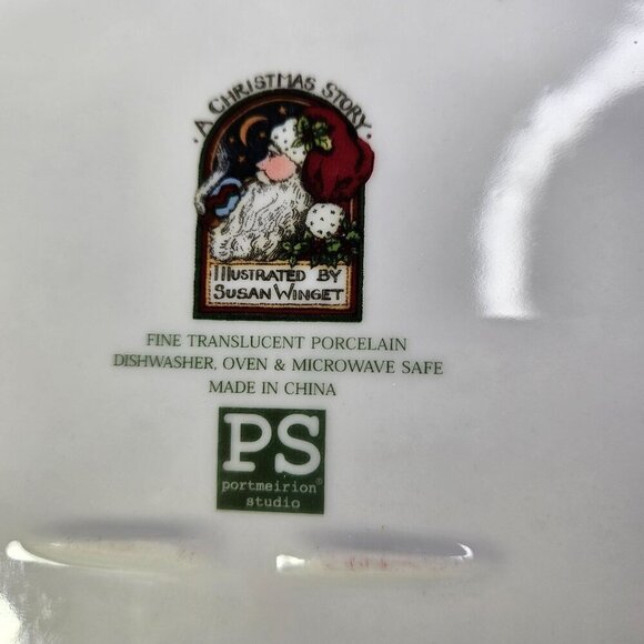 Portmeirion Studio Susan Winget Christmas Story Platter Santa Claus Sleigh Scene - Picture 7 of 7